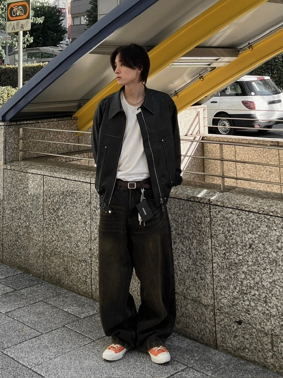 大阪店WEB限定受注制【Chikashitsu +】washing vegan leather jacket (2color)