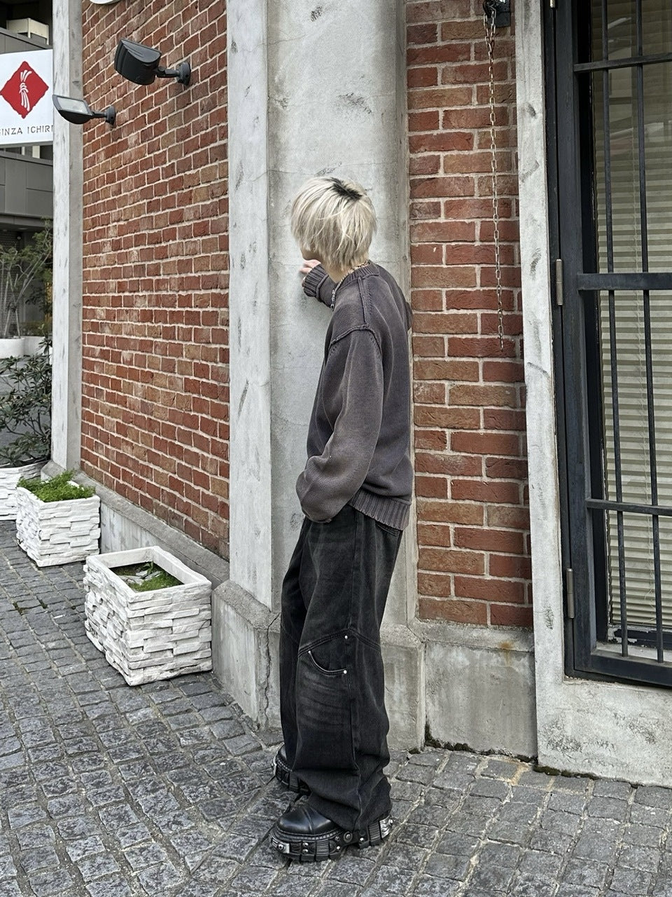 大阪店WEB限定【Chikashitsu +】double pocket wide denim pants (2color)