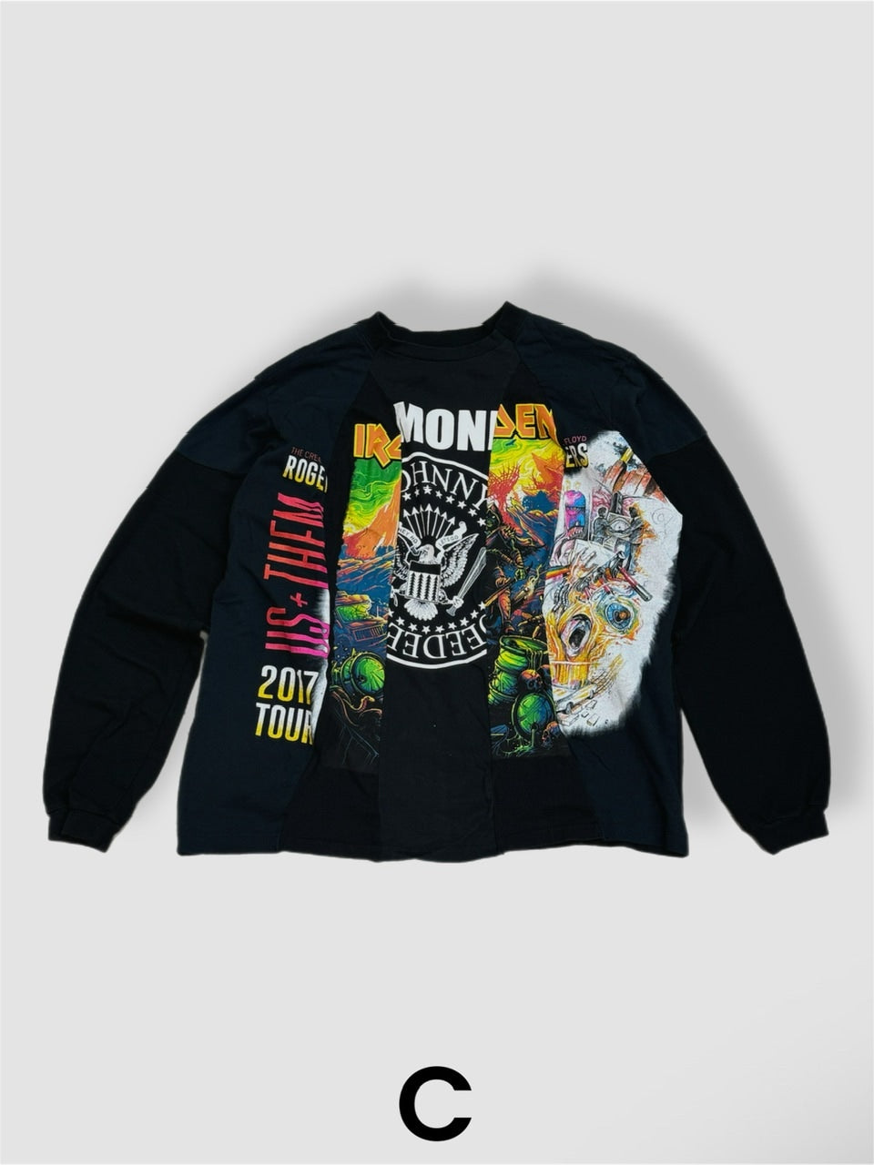 【Re +】cutting switch long sleeve (black)