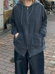 【youll】pigment border zip up hoodie (3color)