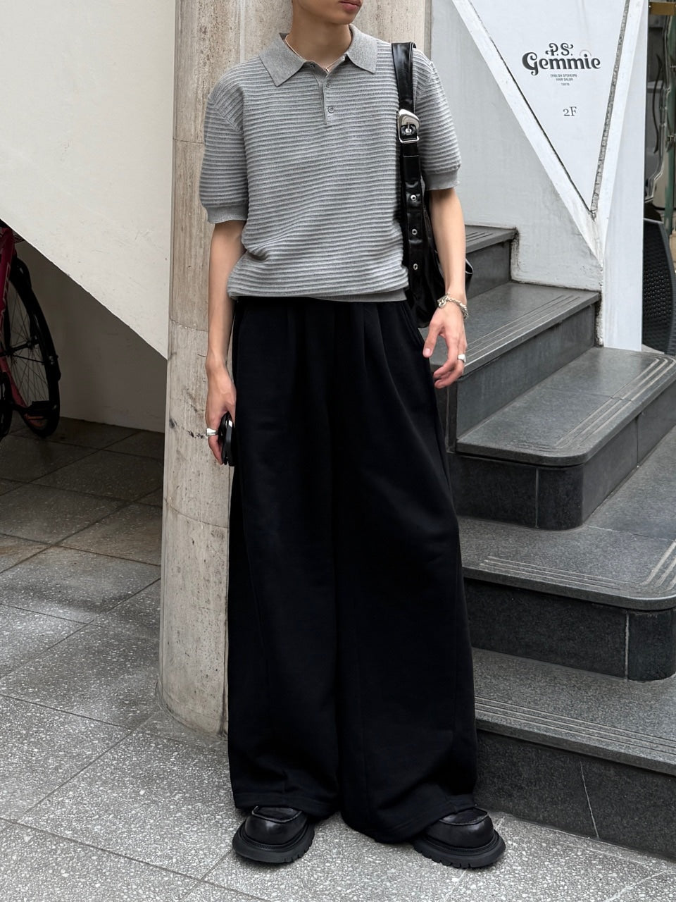 東京店WEB限定受注制【Chikashitsu +】Dry-Touch Rib Knit Polo (2color)