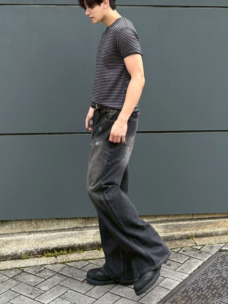 受注制【Chikashitsu +】tight fit border t-shirt (3color) / 【チカシツプラス】タイトフィットボーダー半袖Tシャツ