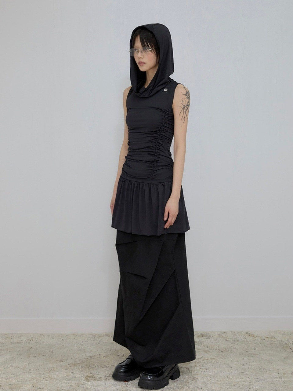 【FLAREUP】Hooded High Neck Dress