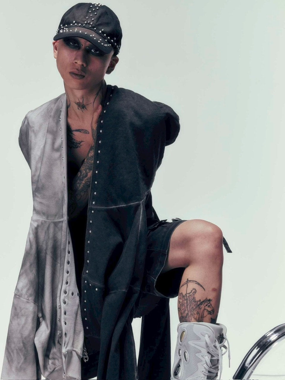 【DIG YOUR OWN GRAVE】FULLZIP STUDDED HOODIE /【ディグユアオウングレイブ】スタッズフルジップアップパーカー