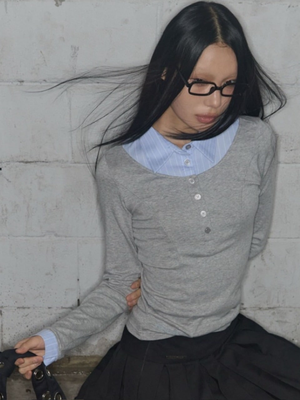 【FANCY CLUB】SHIRT LAYERED LONG SLEEVE / 【ファンシークラブ】シャツレイヤード長袖Ｔシャツ