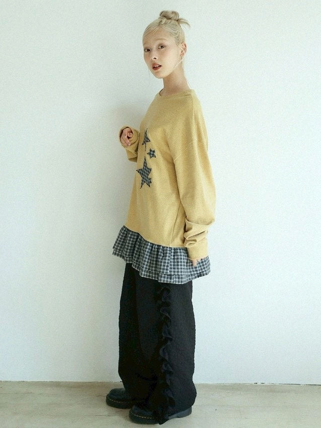 12/21 20:00 再販【Uglyshadow】STAR FRILL LONGSLEEVED T-SHIRT