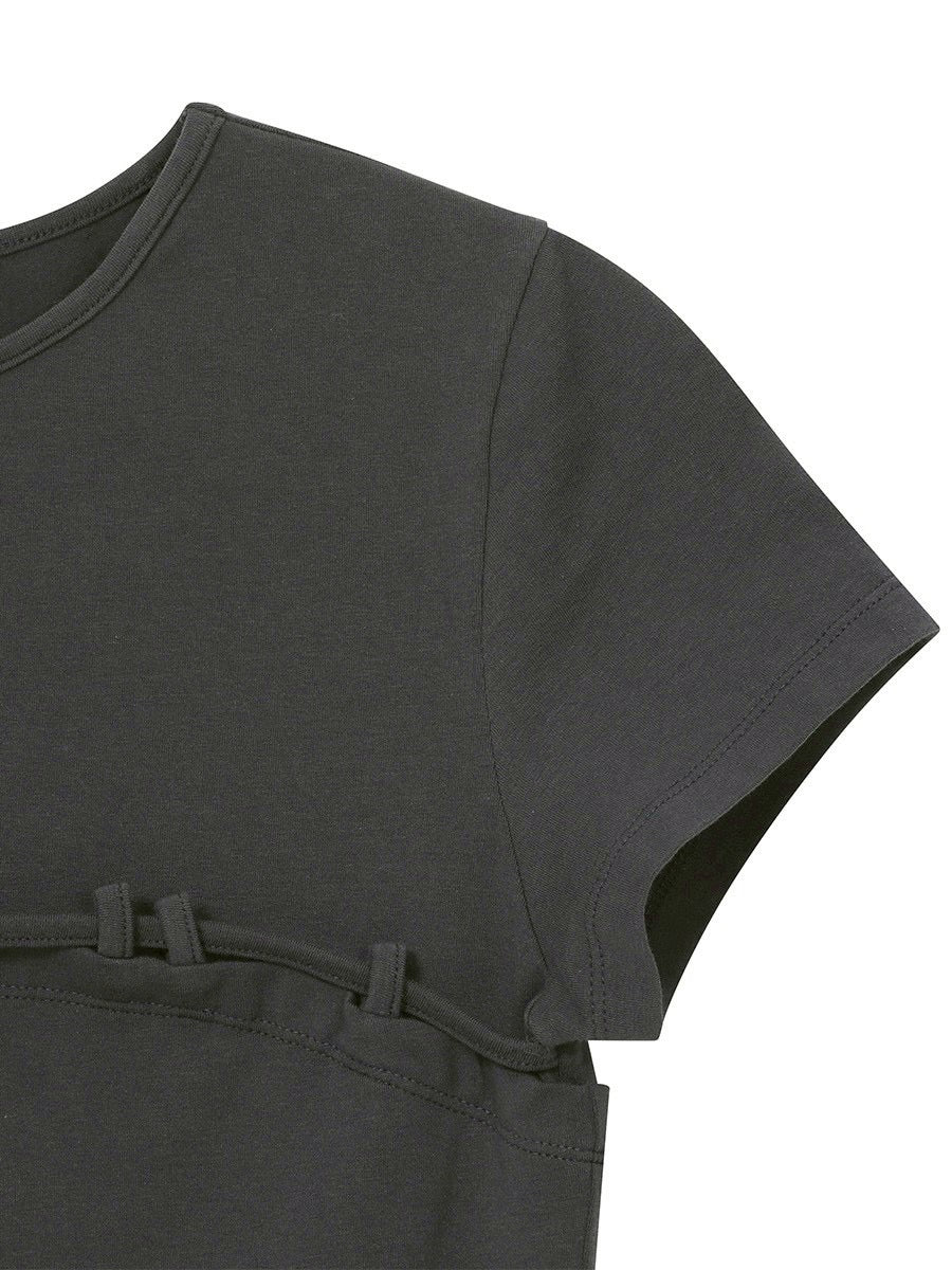 【Miseki seoul】String shirring short sleeve