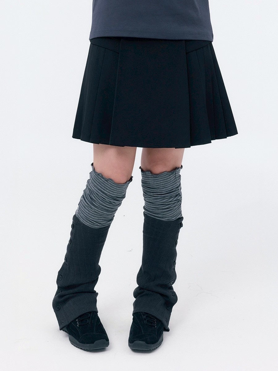 【Miseki seoul】 Striped layered button leg warmer