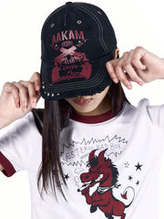【AAKAM】Pistol Studded Ball Cap