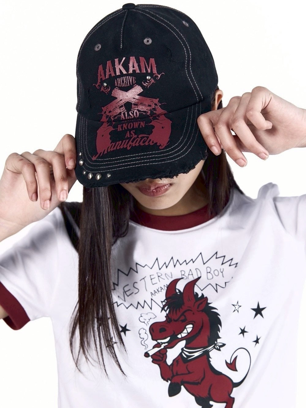 【AAKAM】Pistol Studded Ball Cap