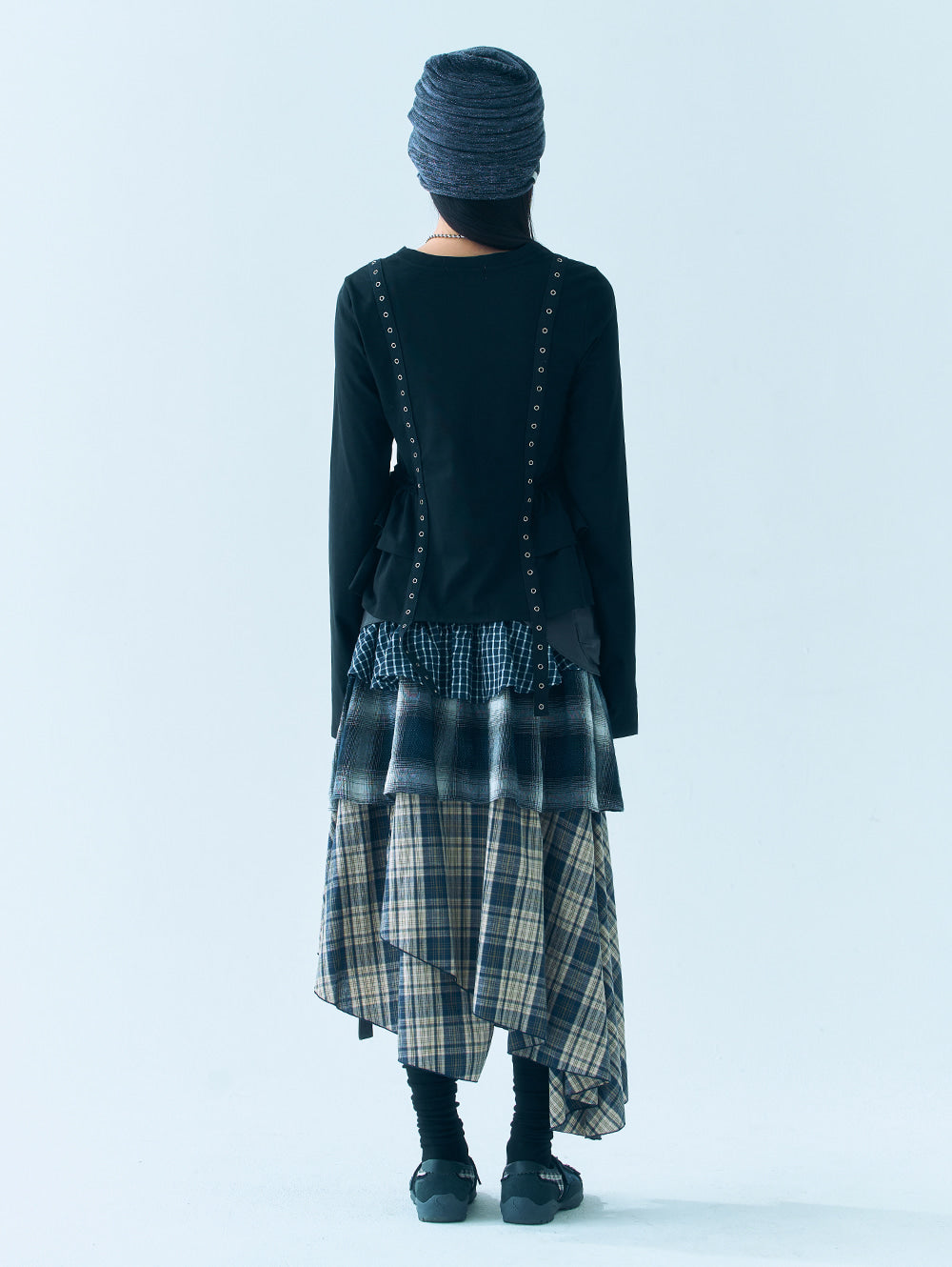 6/8 21:00発売【TUOMIO】MIXED TIERED SKIRT