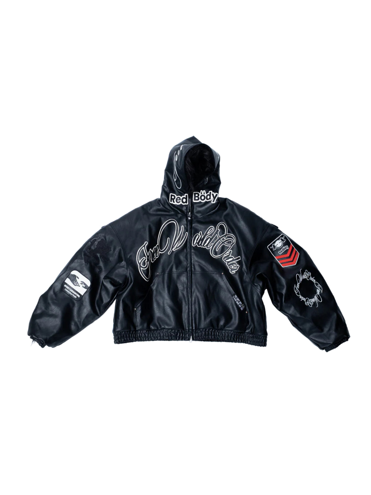 【F.V.V.O】Embroidered Hooded Bomber Jacket