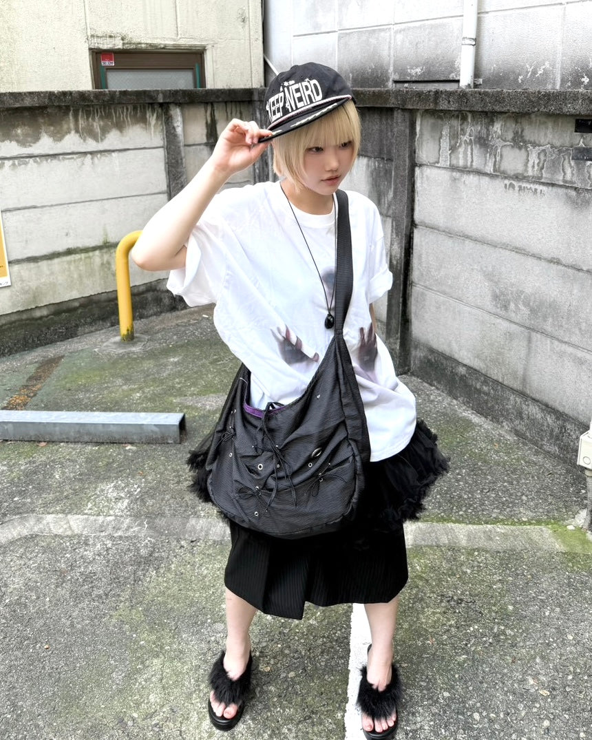 7/17 20:00 発売 国際配送【Nerd out XU】seven point stripe wide leg pants (2color)