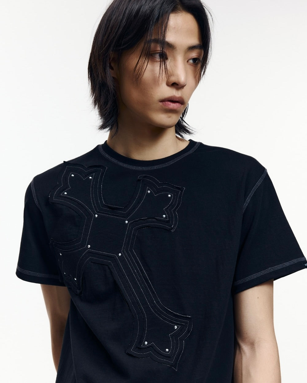 【AAKAM】Big Patch CROS2 Half Top