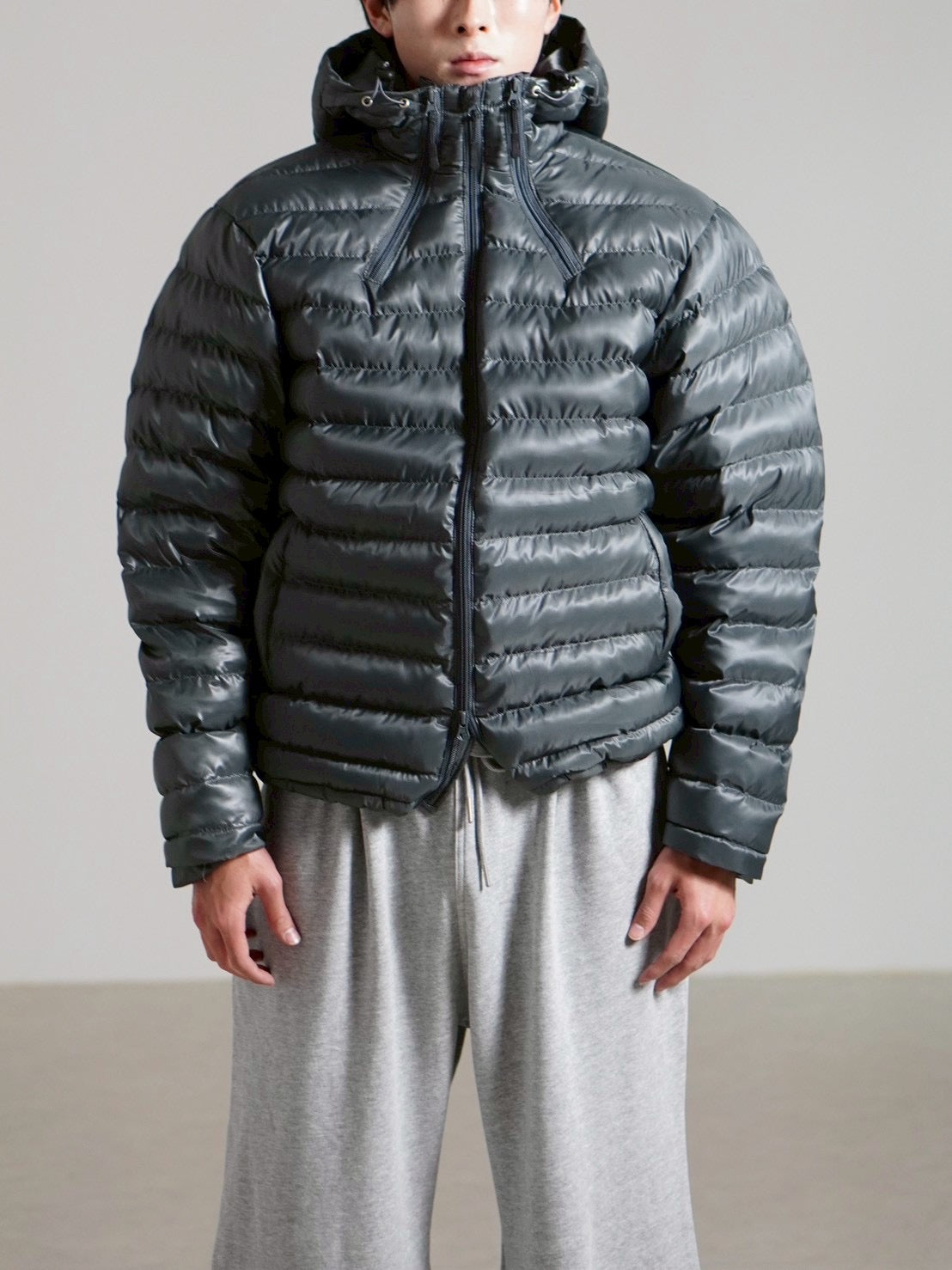 受注制【Chikashitsu +】5 zip puffer jacket / 【チカシツプラス】ファイブジップパファージャケット (4color)