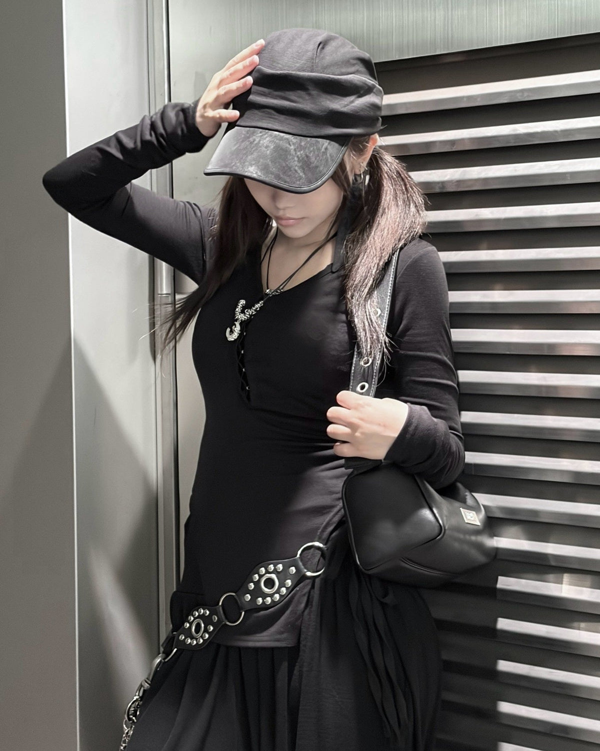 受注制【nmtc+】Slim fit button top (2color)