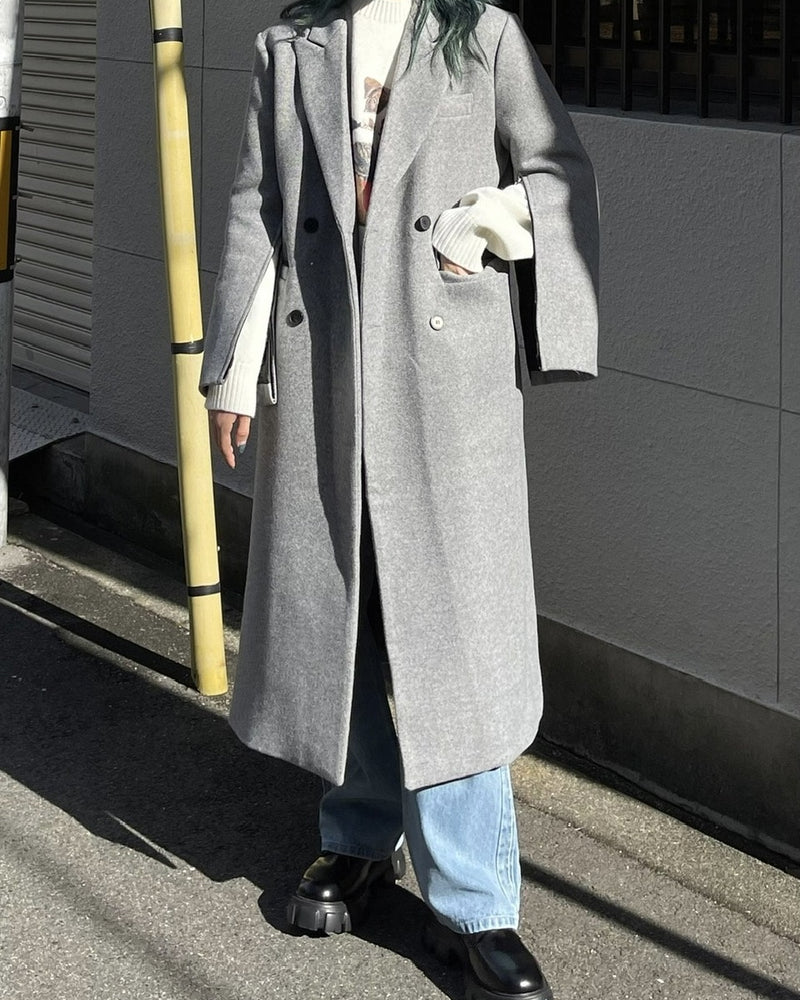 受注制【Chikashitsu +】arm zip gentleman coat (2color)