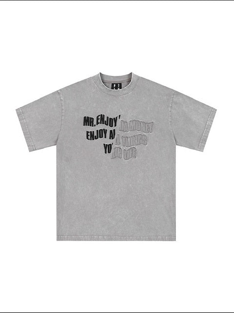 【MR. ENJOY DA MONEY】Cutting font short sleeves