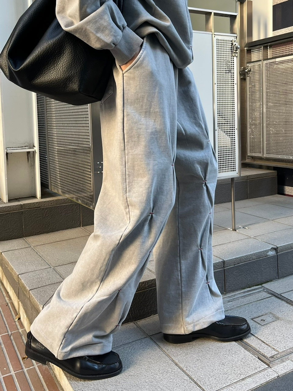 受注制【Chikashitsu +】stitch design sweat pants (3color)