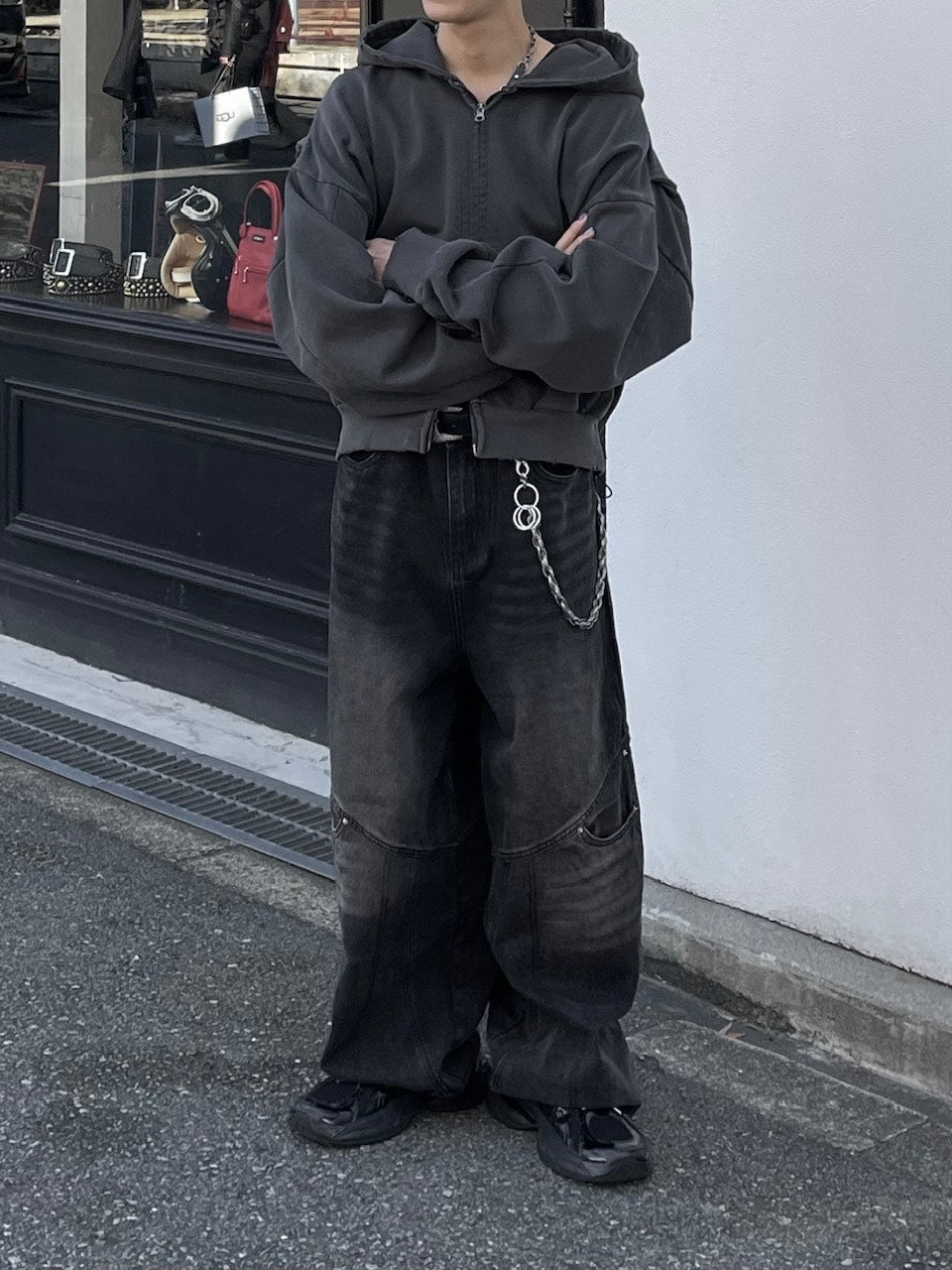 大阪店WEB限定【Chikashitsu +】double pocket wide denim pants (2color)