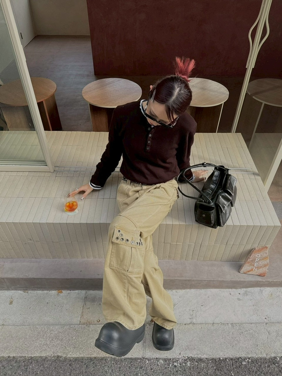 【Chikashitsu +】henry neck long sleeve knit (4color)