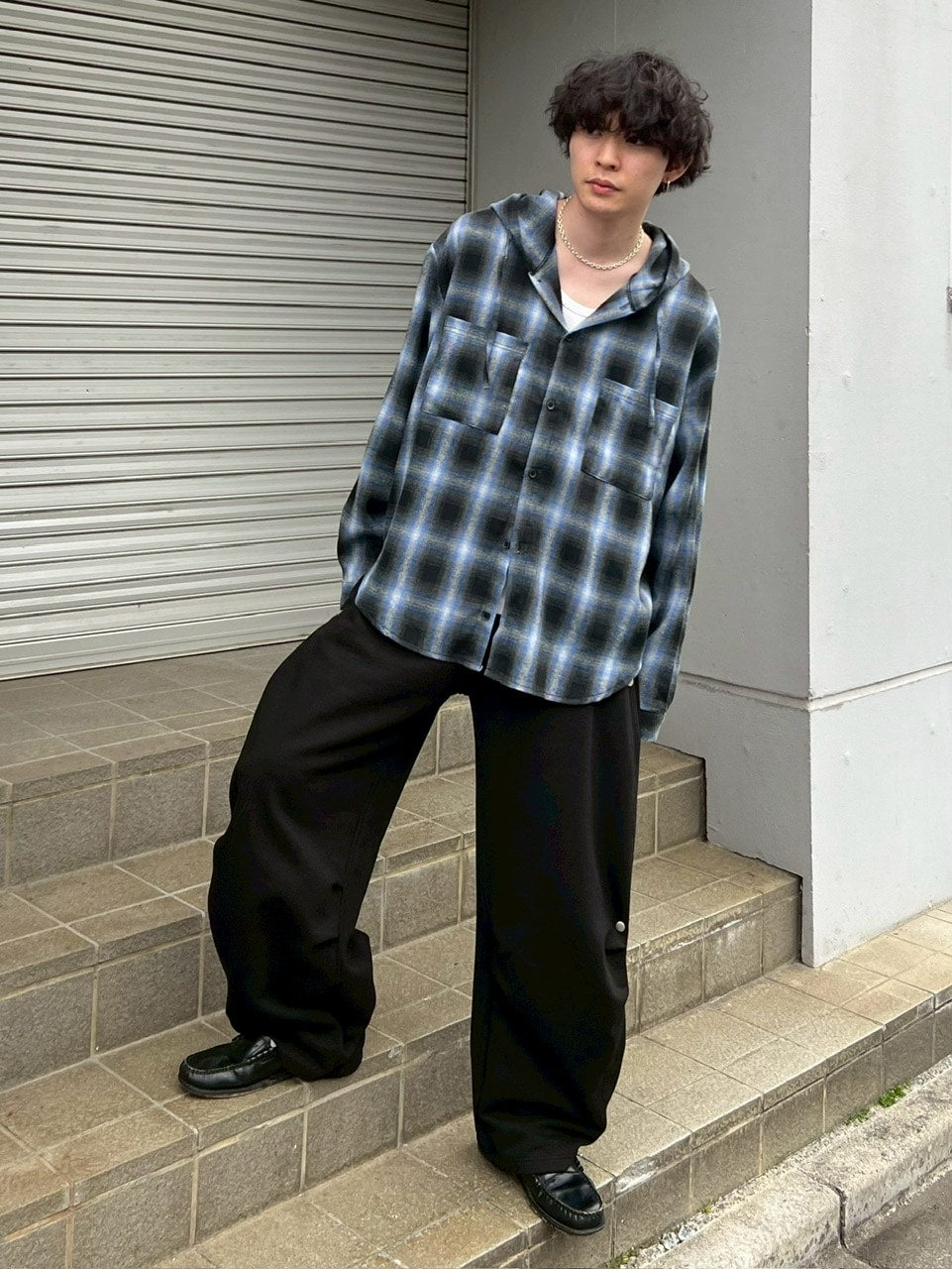 受注制【Chikashitsu +】side snap button sweat pants (2color)