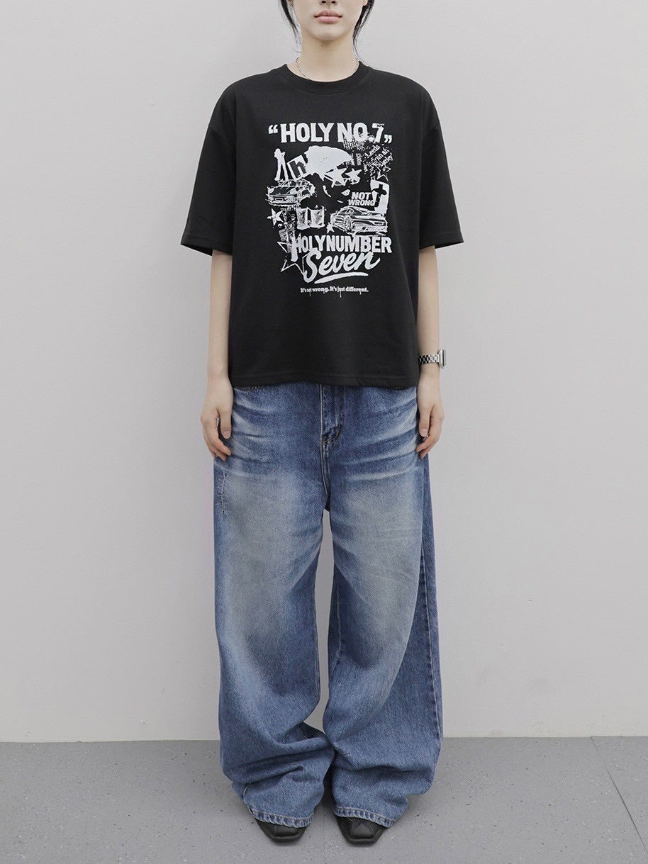 HOLY NUMBER 7】Graphics Archive Short Sleeve T-Shirt 5 – PRESSING