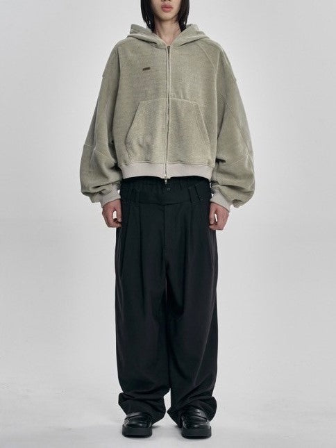 【AJOBYAJO】Corduroy Short Zip-Up Hoodie / 【アジョバイアジョ】コーデュロイショートジップアップパーカー