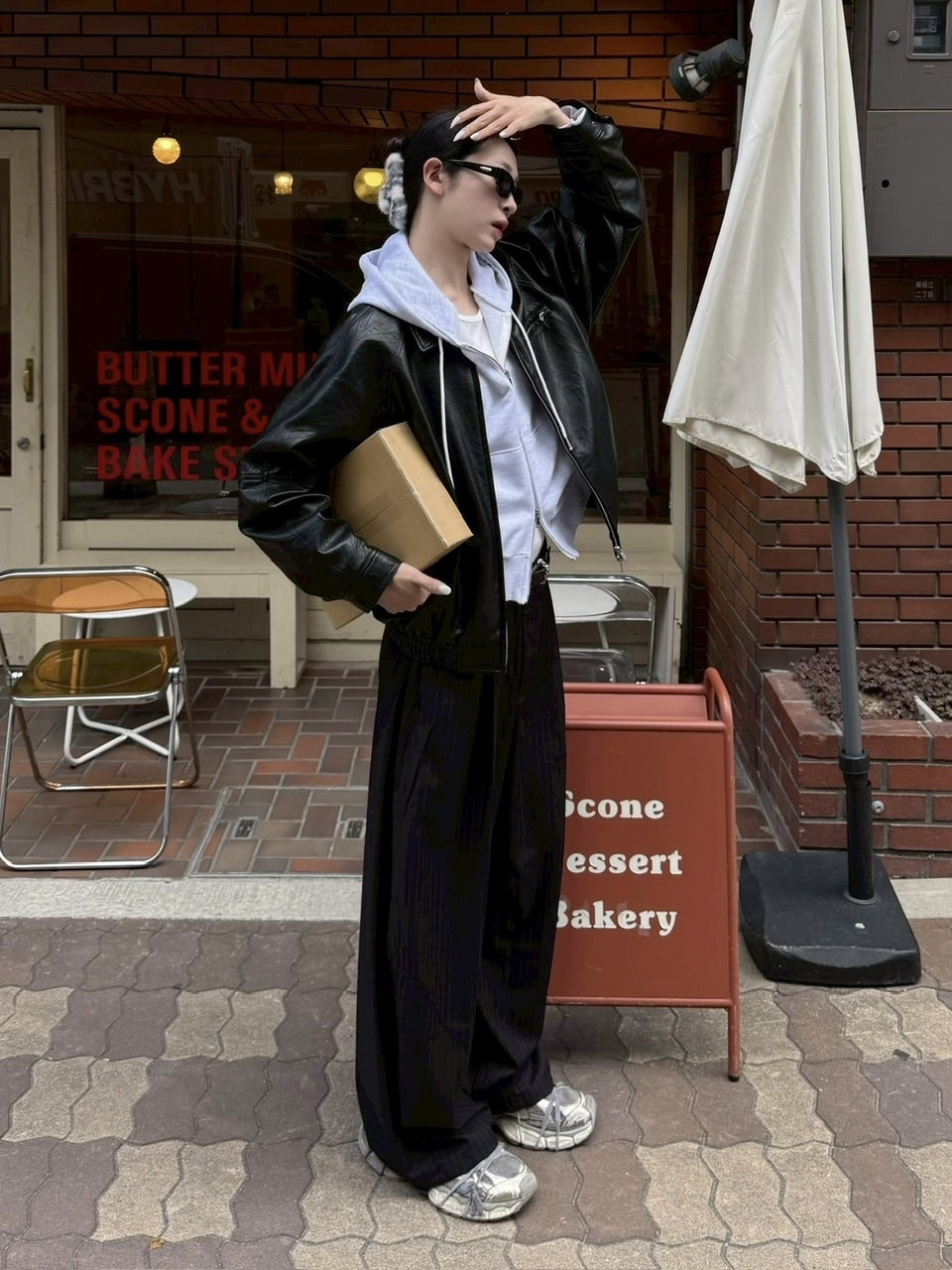 受注制【Chikashitsu +】draw cord stripe wide slacks / 【チカシツプラス】ドローコードストライプワイドスラックス (2color)