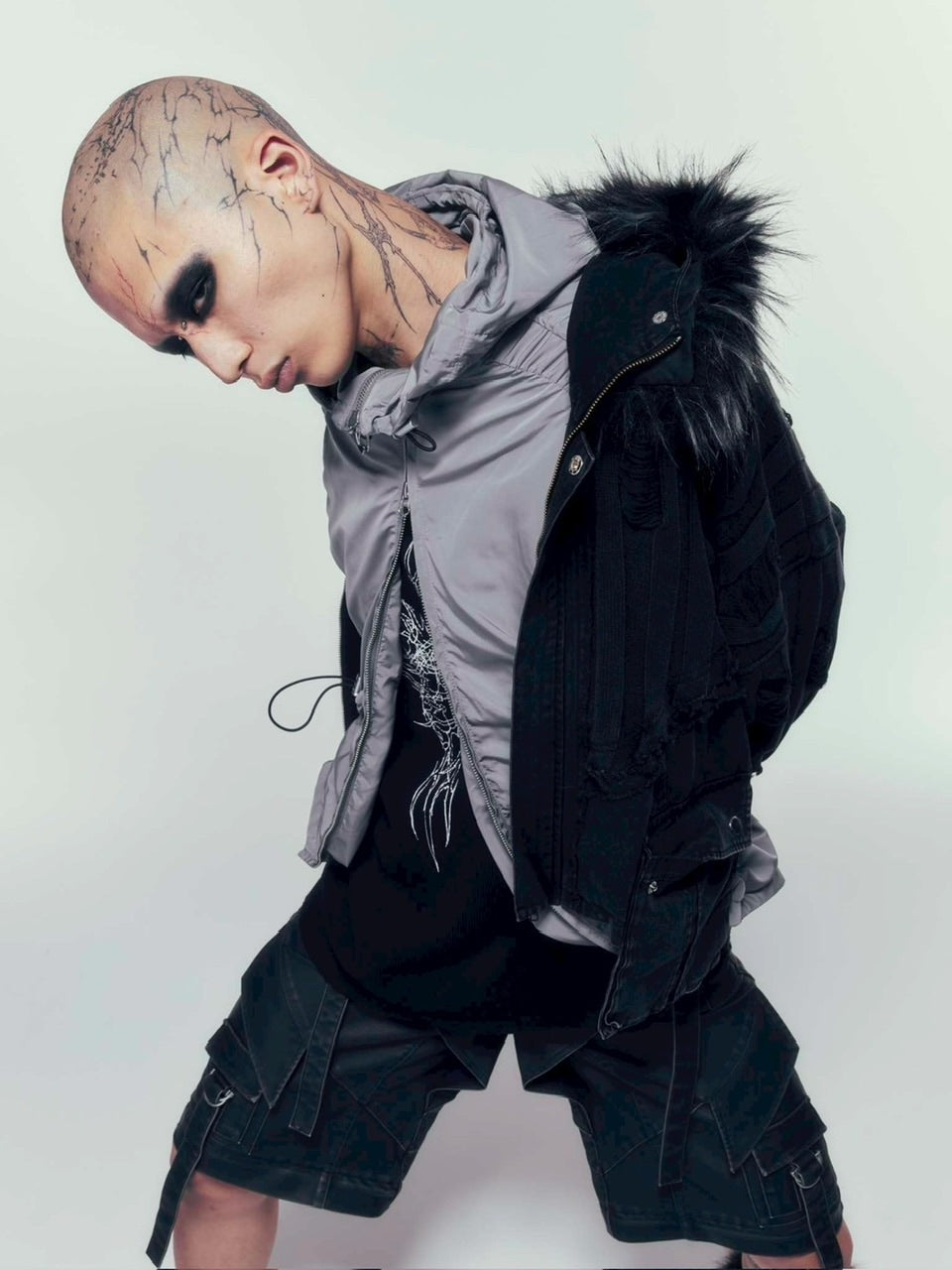 【DIG YOUR OWN GRAVE】SYN-EDGE BLOUSON /【ディグユアオウングレイブ】アシンメトリーテックブルゾン