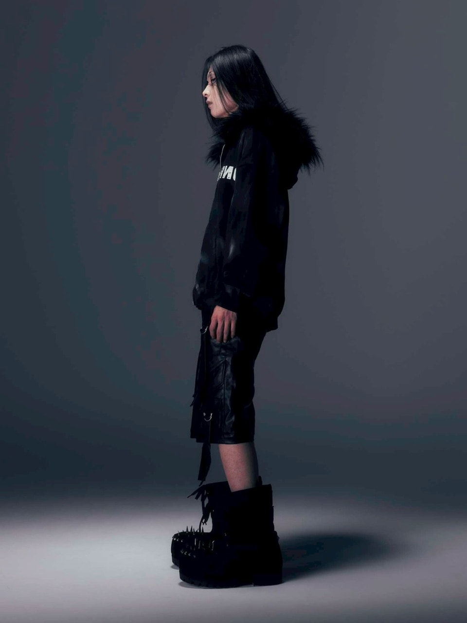 【DIG YOUR OWN GRAVE】Желание FUR HOODIE /【ディグユアオウングレイブ】ファーフードフードジェラーニエロゴジップアップパーカー