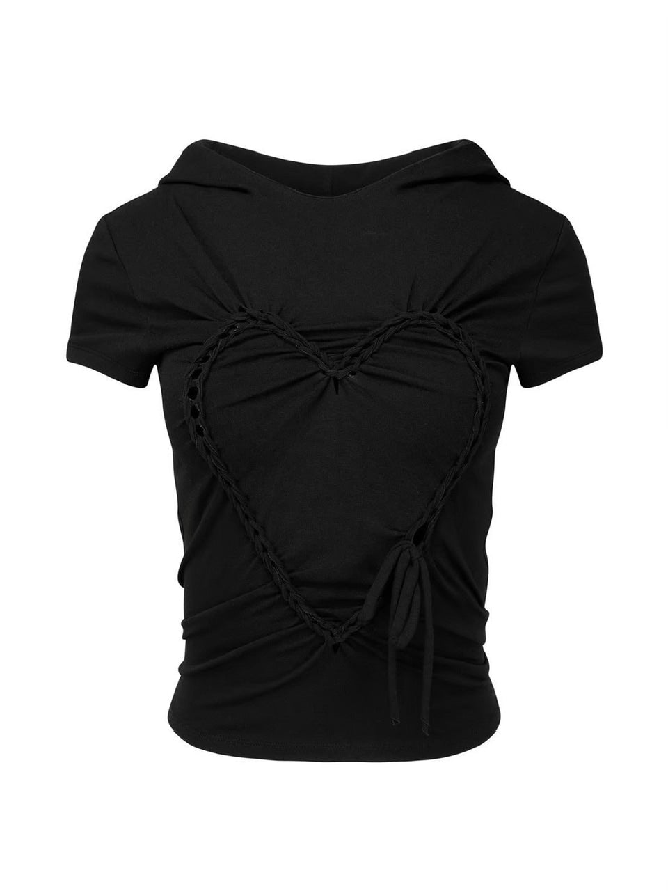 【NACHE】HEART BRAID HOODIE T-SHIRT