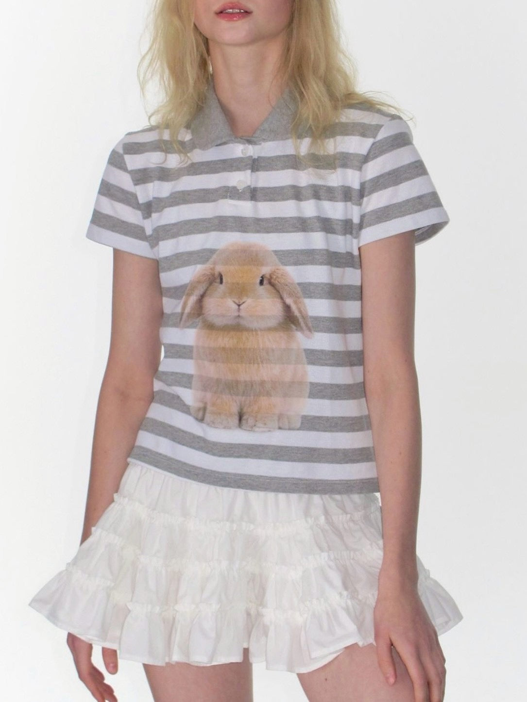 【CRANK】BUNNY GRAPHIC POLO SHIRT