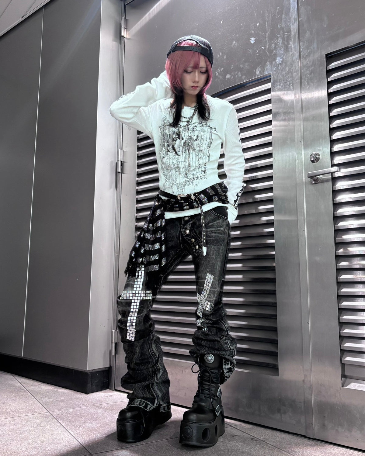 国際配送【BABY09】dark waffle long sleeve