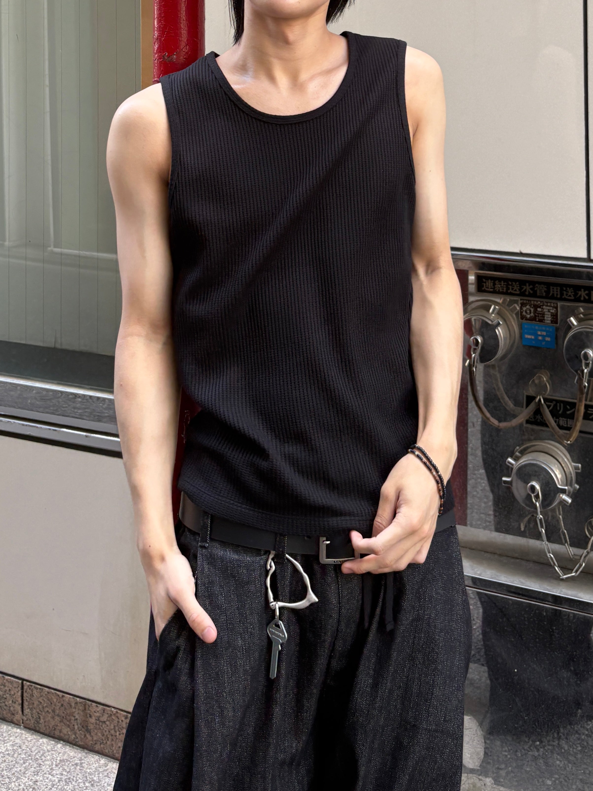 受注制【youll】Waffle tank top (3color)