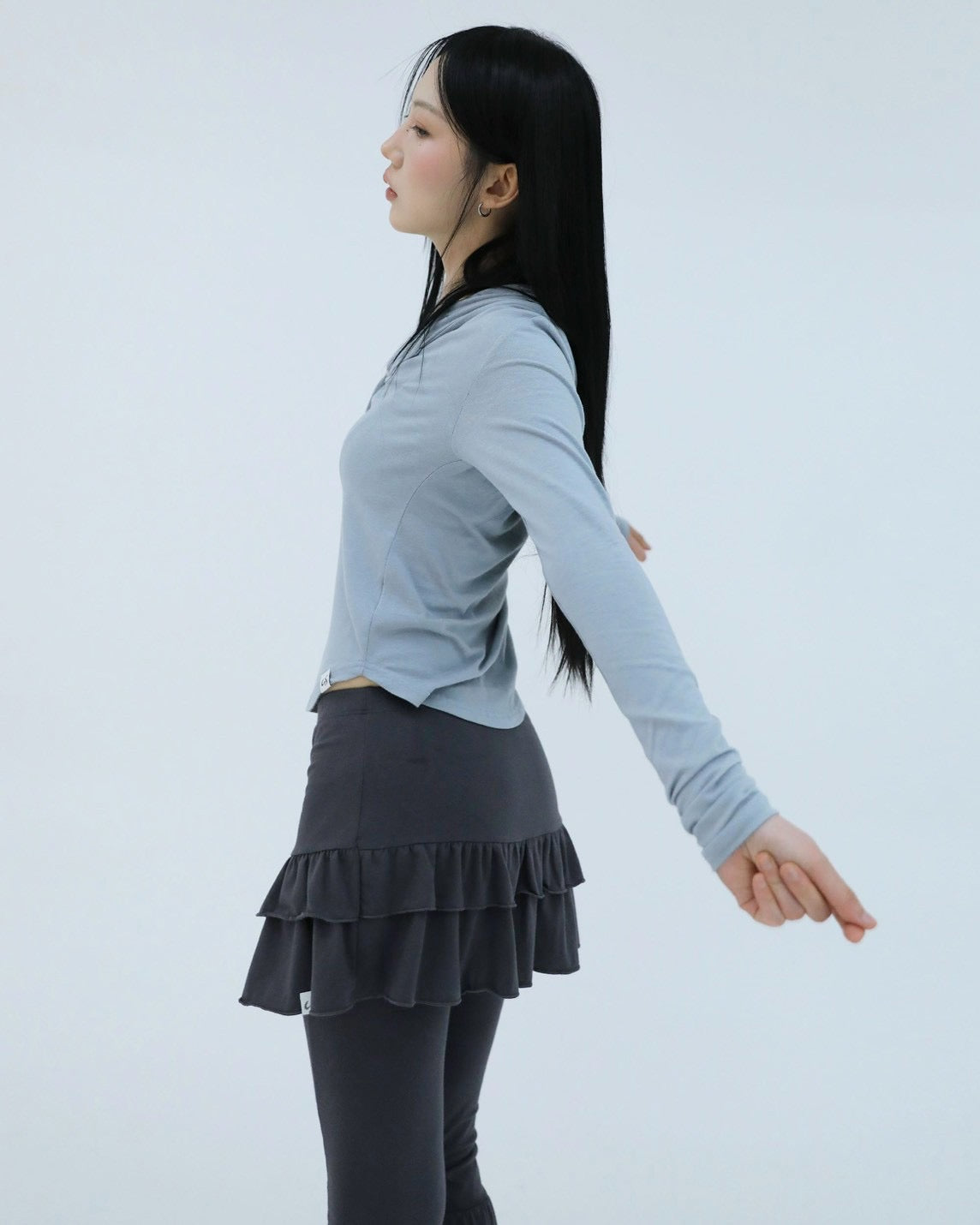【Uglyshadow】SLIM LONG BUTTON HOODIE TOP