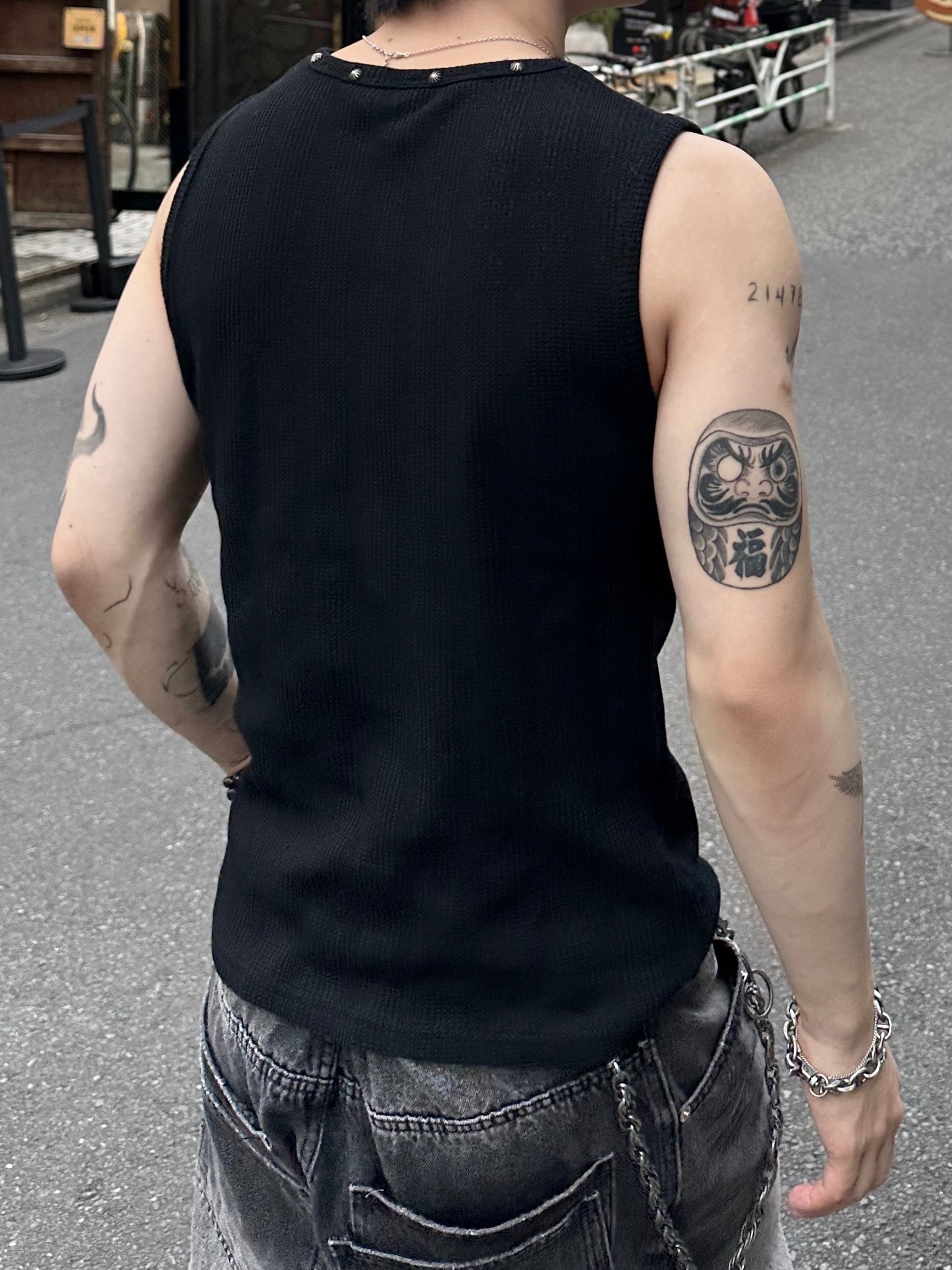 大阪店WEB限定受注制【Chikashitsu +】neck studs tank (3color)