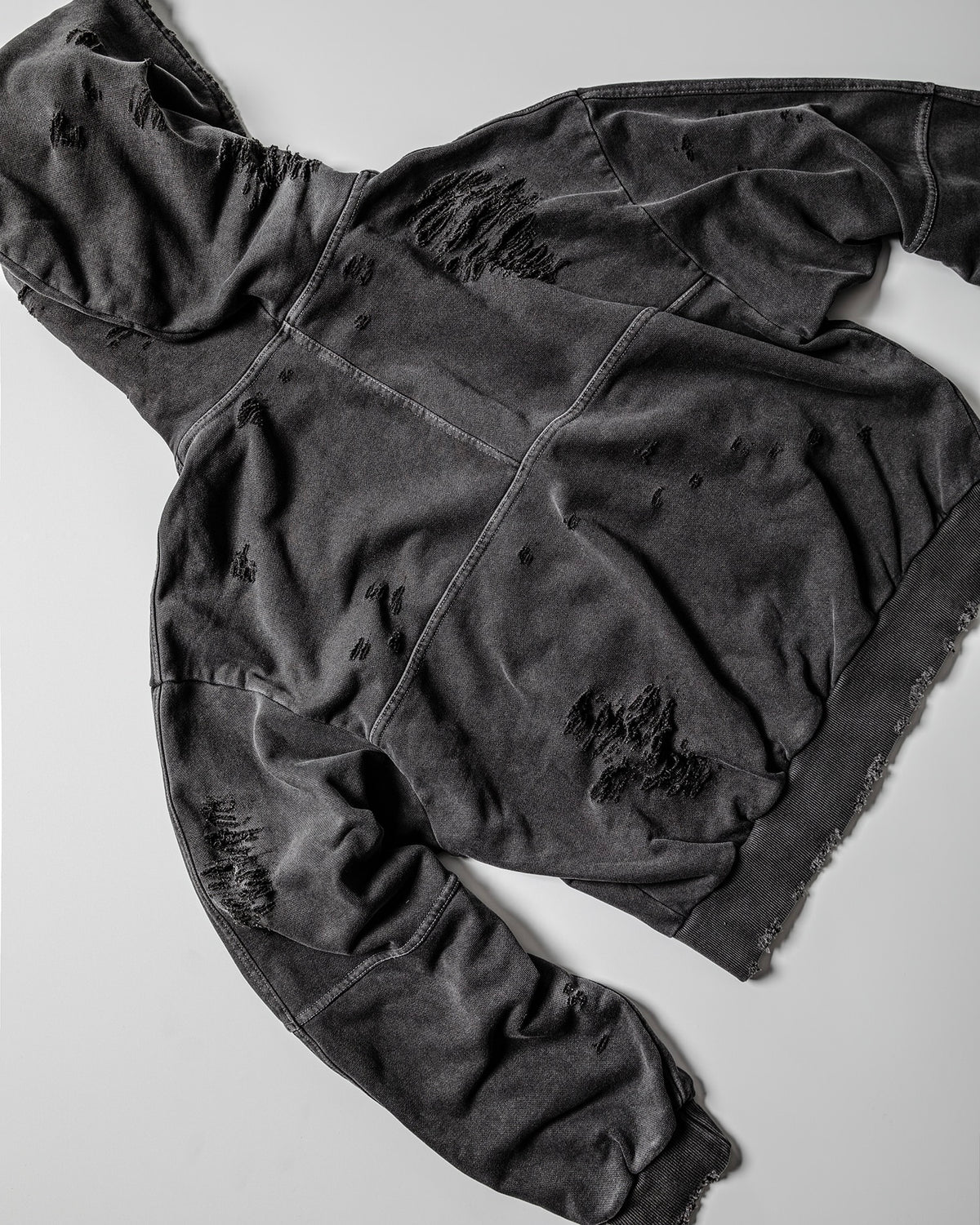 【roaringrad】Damage Crop Hoodie Jacket