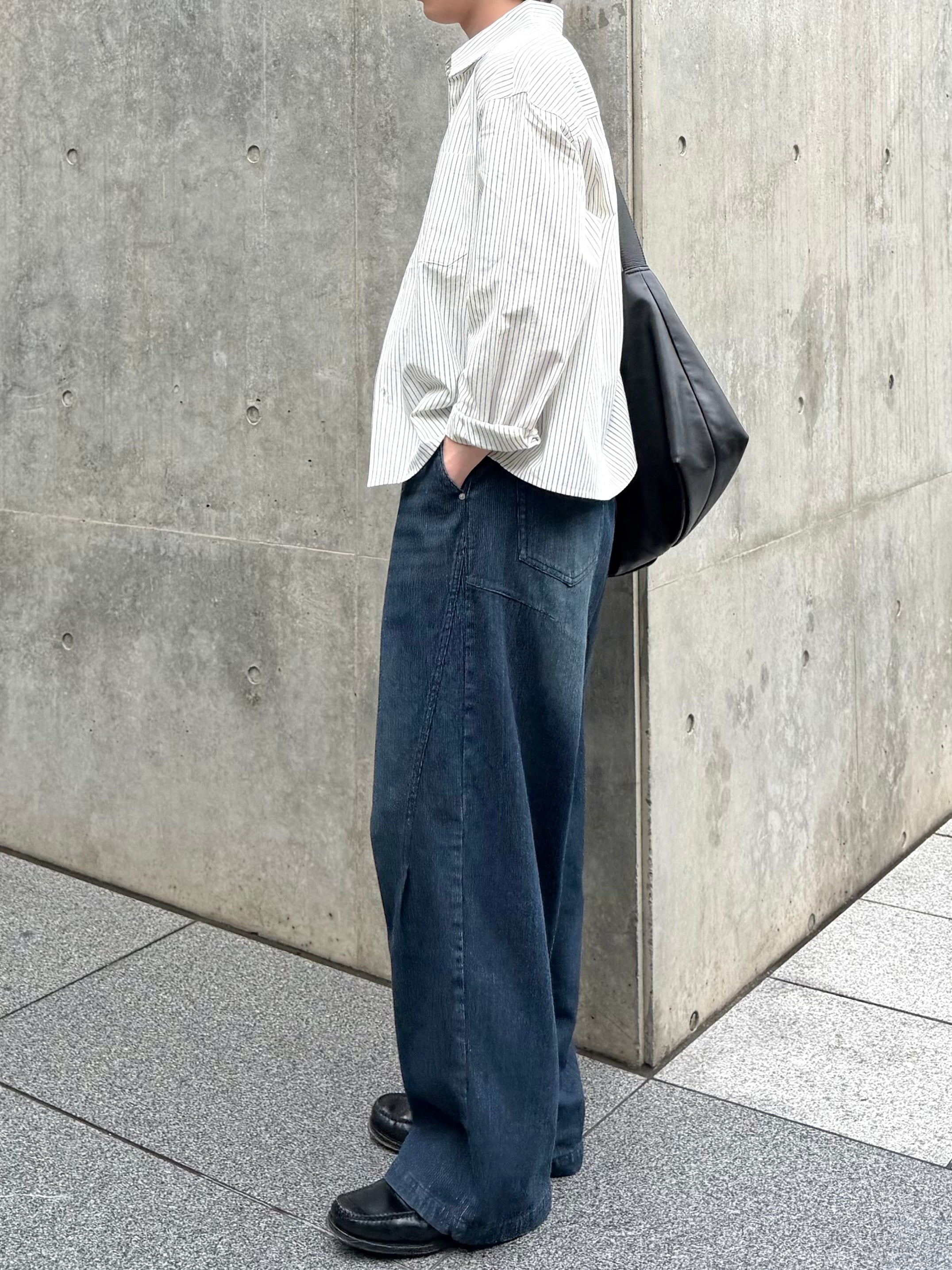 東京店WEB限定受注制【Chikashitsu +】compact stripe shirt (2color)