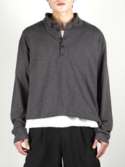 受注制【Chikashitsu +】sheer cotton polo long sleeve (3color)