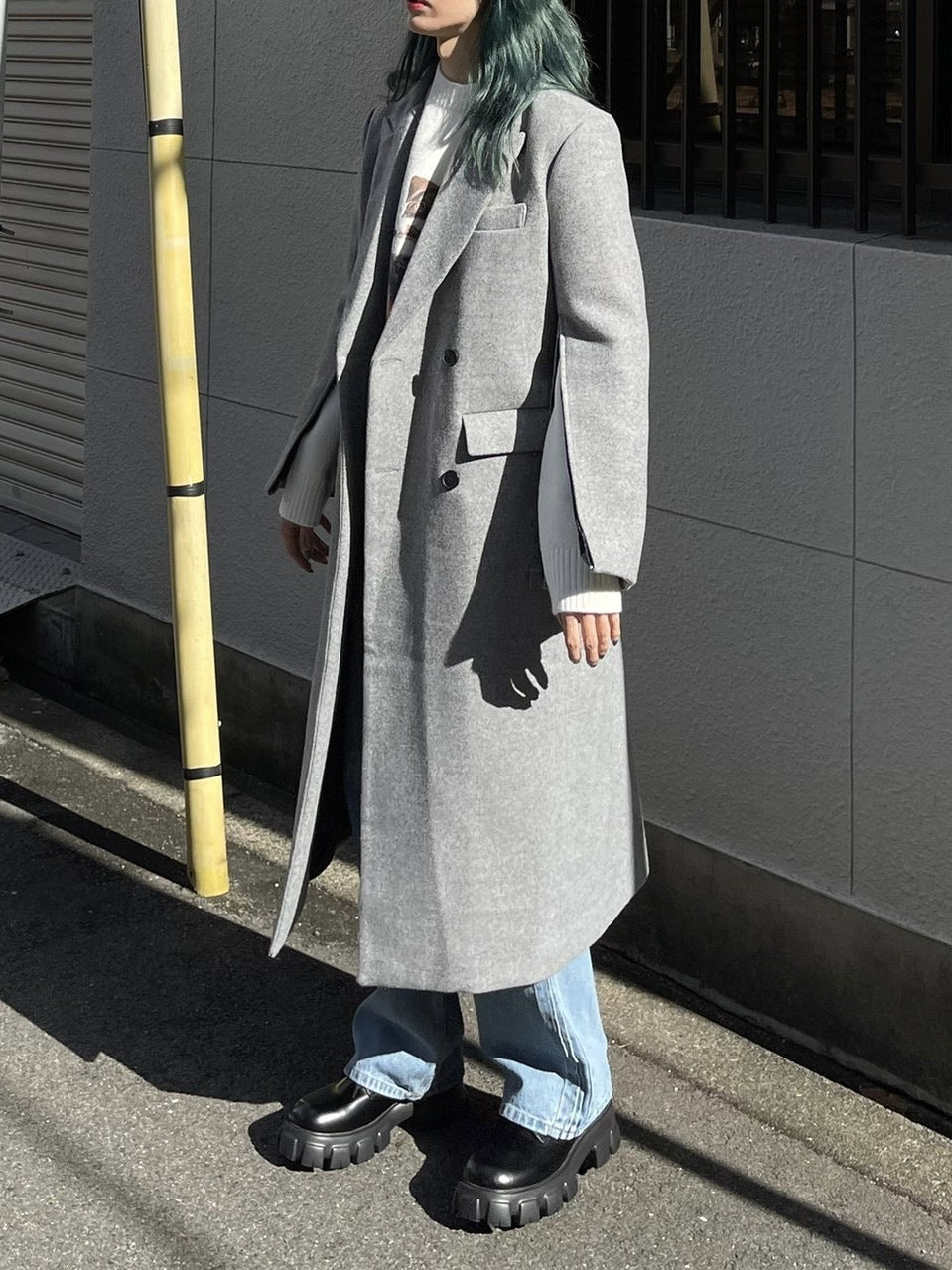 受注制【Chikashitsu +】arm zip gentleman coat (2color)