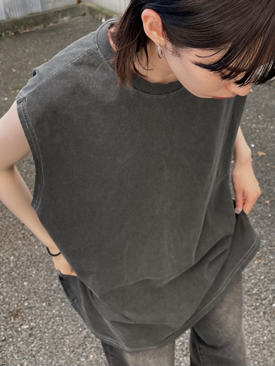 受注制【Chikashitsu +】basic cotton sleeveless (5color)