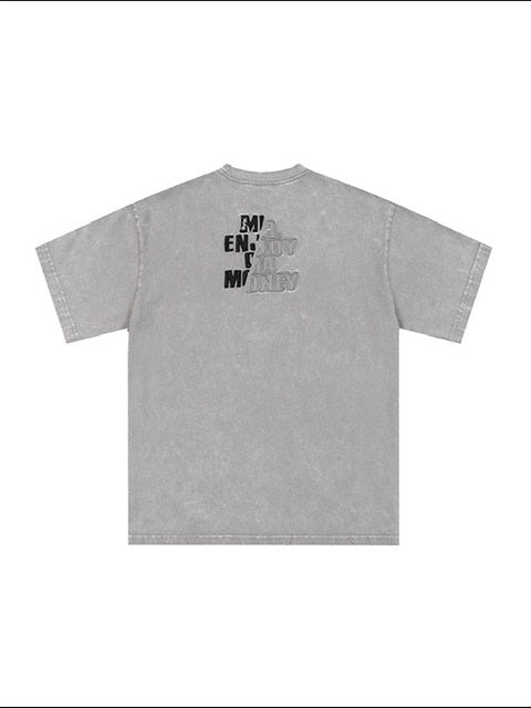 【MR. ENJOY DA MONEY】Cutting font short sleeves