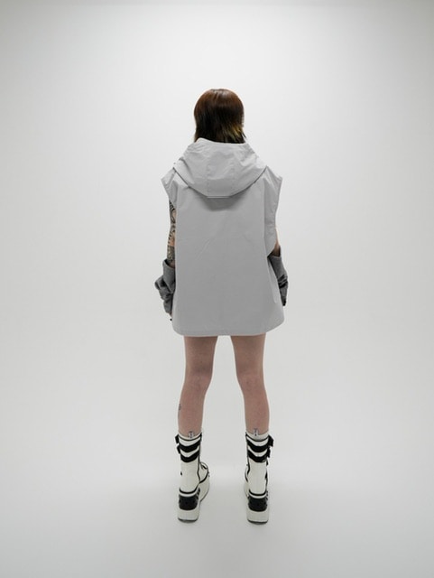 受注制【Never mind the XU】sleeveless zip up hoodie (3color)