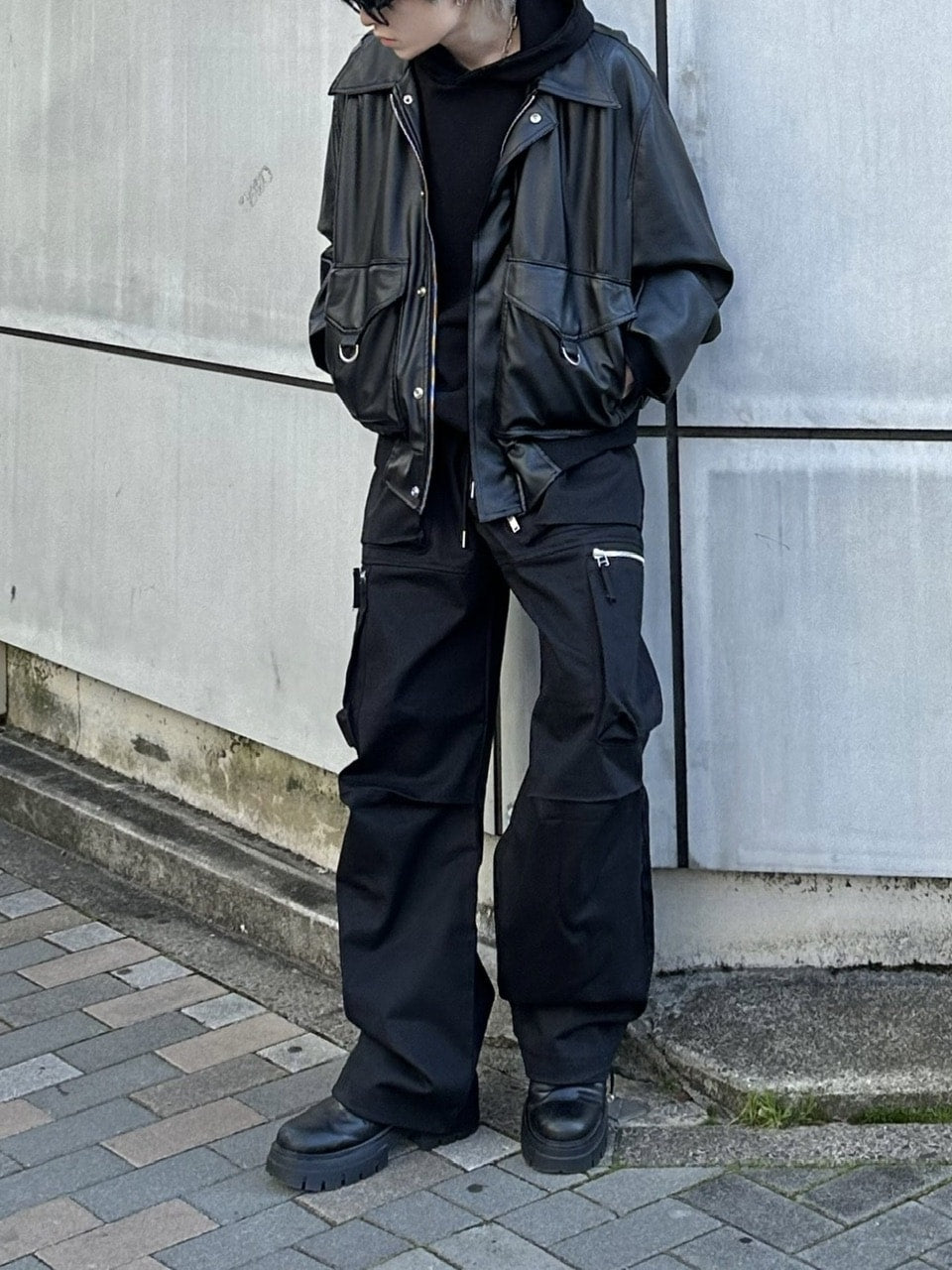 大阪店WEB限定【Chikashitsu +】damage arm warmer hoodie (3color)