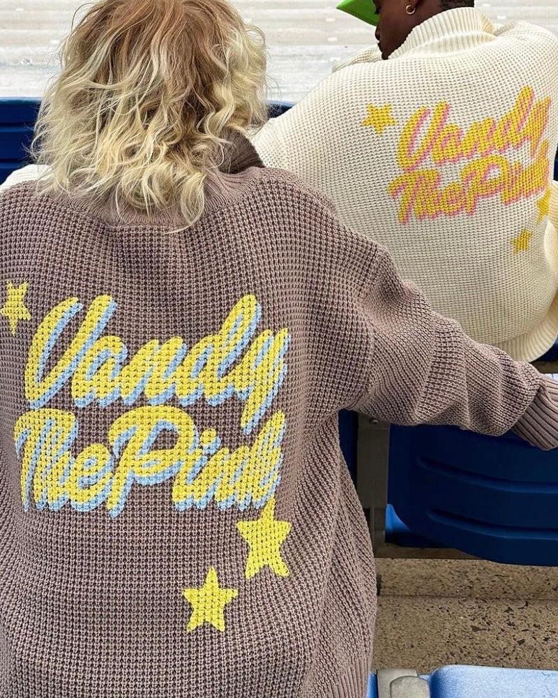 【VANDY THE PINK】STAR KNIT ZIP UP