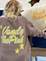 【VANDY THE PINK】STAR KNIT ZIP UP