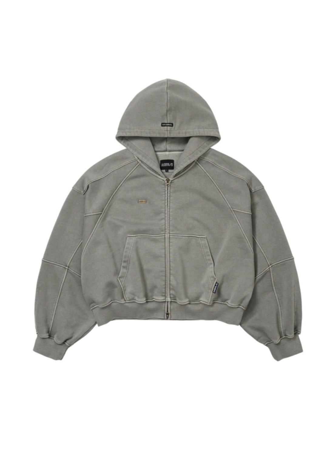 【AJOBYAJO】Vintage Pigment Zip-Up Hoodie