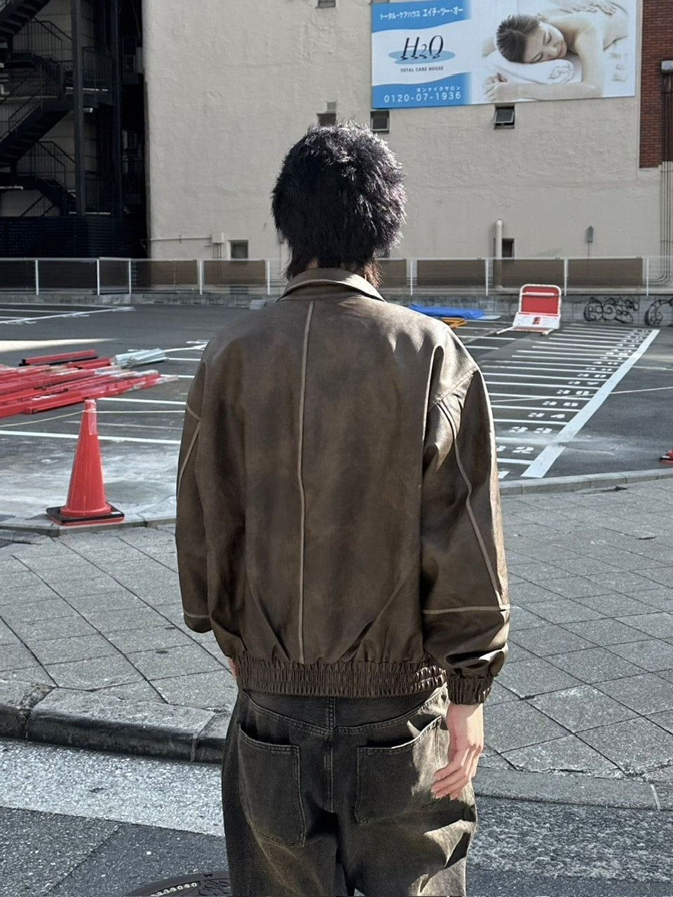 大阪店WEB限定受注制【Chikashitsu +】washing vegan leather jacket (2color)