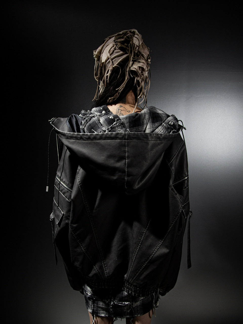 【DIG YOUR OWN GRAVE】LEATHER ZIP HOODY / 【ディグユアオウングレイブ】レザージップアップ長袖パーカー